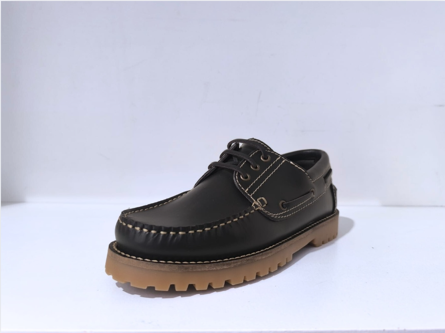 Náutico Clásico de Piel Marrón y Azul Oscuro 4 Náutico Clásico de Piel Marrón y Azul Oscuro - Imagen 4